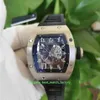 VENDENDO RELÓGIOS DE TIMPO DE QUALIDADE 39 3MM X 48MM RM010 AG RG-271 SKELETENO DE ATELA PLANO Extra Aço inoxidável Mecânico transparente Automatic259k