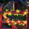 Garden Decoraties Flower Green Leaf String Lights Artificial Vine Fairy Lights Batterij aangedreven kerstboom slingerdicht voor wieden Home Decor 230821