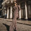 Casual Dresses Zebra Printed Maxi Dress Women Fashion Bell Sleeve Sexy See Through Beach 2023 Spring Vacation Bohemia Party Outfits