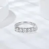 Bröllopsringar Qxjewel VVS Real Moissanite Band 925 Silver Plated White Gold Matching Engagement Ring for Women Gift