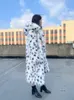 Pelliccia sintetica da donna RR1475 Cappotti lunghi Eco Lynx con cappuccio Giacche invernali Donna Lunghezza 120 cm Cappotto Donna Bianco 230822