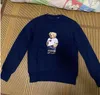 2021 new cartoon loose round neck print bear plush long sleeve pullover bear t-shirt