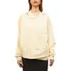 Con cappuccio femminile da donna camicia da jumper a colori solidi callanelli a crisi a croce lunga per la felpa per pullover casual fanatico ragazza giallo chiaro