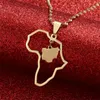Kedjor rostfritt stål land afrika nigeria karta hängen halsband guld färg afrikanska unisex smycken gåvor