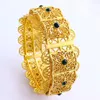 Bangle Dubai 18K Gold Plated Hollow Out Wide Women's Bracelet Bridal Wedding Jewelry