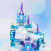 Cartoon Fairy Tale Princess Ice Castle Villa Bouwstenen Street View Model Architectuur Assemble Bakstrookje Gift voor Kid Girl 230821