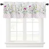 Curtain Pink Morocco Spring Flower Vanilla Short Curtains Kitchen Cafe Wine Cabinet Door Window Small Home Decor Drapes