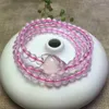 Strand JoursNeige Pink Natural Crystal Bracelets 6mm Round Beads With For Women Girl Gift Dream Jewelry