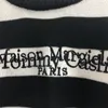 セーターメンズY2KワンズサイズMM6 Margiela Jacquard Embroidery Seater Men Men Stripeスウェットシャツジム230822