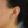 Boucles d'oreilles 2023 mode géométrique CZ barre boucle d'oreille Bling clair pavé Long Simple minimal à la mode femmes bijoux