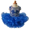 Royal Blue Diamond Glitz Filles National Pageant Cupcake Robes Infant Tutu Robes Enfant Bébé Filles À Volants Mini Pageant Dress298b