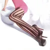 Skarpetki damskie Bicolor szerokie pionowe paski seksowne kobiece rajstopy odchudzające ultracienne pończochy rajstopy w stylu