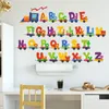 Adesivos de parede trem de car de desenho animado 26 letras alfabeto para crianças decoração de casa decoração de crianças adesivo 230822