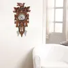 벽시계 골동품 나무 뻐꾸기 시계 새 시간 스윙 알람 시계 홈 데코레이트 드롭