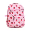 Sacs d'école Harajuku Kawaii Fraise Pack Sac Toile Sac À Dos Sweet Lolita Fille Étudiant Zipper Cartable Voyage