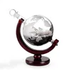 800mL Globe Wine Whisky Decanter with Finished Wood Stand Bar Funnel Wine Aerator Mini Globe Machines Bar Tools2437