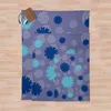 Blankets Blue Flowers On Grey Anime Bedding Pom Soft Thin Throw Blanket