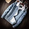 Herrjackor grossist plus size s-6xl trendig varm fleece tjock denimjacka 2023 vinter mode mens jean coat outwear manlig cowboy