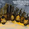 Strings Waterproof Light String Vintage Kerosene Lamp Led Remote Control Halloween Christmas Home Party Decor