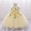 Mädchenkleider Mqatz Sommerkleid weiß 1 Jahr Kinder Taufe Prinzessin Kleinkind Geburtstagsfeier Kinder Taufe Blume rosa Baby Kleidung