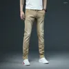 Jeans masculinos 2023 Skinny Vintage Khaki Men Fashion Casual Cotton Slim calça jea