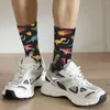 Skarpetki męskie szczęśliwe vintage pizza dinos szalone unisex harajuku płynne wydrukowane zabawne załogi Sock Boys Prezent