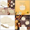 Décoration de fête Fournitures d'événements Festive Home Garden Citrouille Chips de bois DIY Cadeau suspendu avec corde Craft Halloween Thanksgiving Otjlo