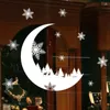 Stickers muraux noël lune forêt électrostatique flocon de neige pour verre fenêtre noël décoratif Design décor maison décalcomanies