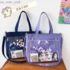 TOTES Japon Harajuku ITA Çanta Kadınlar İçin Şeffaf Cep Itabag Lisesi Kızlar Üniforma JK Crossbody Omuz Çantası Mochila HKD230822