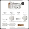 Plates Porcelain Crockery Table Dinner Set Kitchen Full Tableware Of Sets Service Snack Dish Platos Vajilla Cutlery