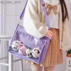 Totes ita väska japan stil transparenta geléväskor för kvinnor lolita flickor rensar pvc ita väska axel itabag handväska stor kapacitet hkd230822