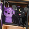 Plush Dolls Dark Series Bat Toy Pentacle Moon Doll Sched Gothic Rock Style Halloween Birthday Gift Kids Dekor 230821