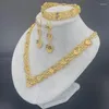 Halsband örhängen set Dubai smycken för kvinnor afrikanska armband sätter etiopiskt guldpläterat bröllop brudparti nigerianska gåvor
