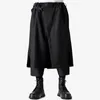 Herrbyxor flerskikts pantsskirt unisex män homme culottes wide ben japan stil mans kläder