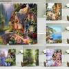 Shower Curtains Fairy Tale Dream Forest Shower Curtain Decor Waterproof Fabric Bathroom Curtains Painting landscape Bath Screen with R230829