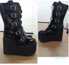 Brand Design Gothic Boots INS Great Quality Fashion Cool Motorcycle Big Size 43 Wedges Heart Platform