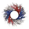 Decorative Flowers Independent Sun Flower Ring American Flag Red And White Decoration PE Fruit Metal Leaf Wreath Lighted Outdoor Wreaths