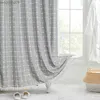 Shower Curtains Linen Shower Curtain with Tassels Nordic Waterproof Thick Bath Curtains for Bathroom Bathtub Bathing Cover with R230829