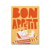 Cartoon grappig eten canvas schilderen frans biarritz kreeft posters print bon appetit citaat muur foto huis club bar shop keuken decor no frame wo6