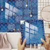 Наклейки на стенах 10pcsset Dream Blue Tile Sticker Kitchen Backsplash Налитые ванные комнаты водонепроницаемые домашние декоры наклейки на кожуру Art Mural 230822