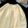 Kvinnors t-shirt Autumn Cotton Hoodie för män Foam Printing Sweatshirt American Vintage Oversimase S Male Y2K Bottom Shirt High Street 230821