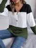 Frauen Strick Yemoggy Casual Lose Striped Strick Pullover Strickjacken Winter Cardigan 2023 V-Ausschnitt Single Breasted Full Sleeve