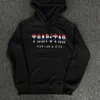 Nieuwe Zwarte Trapstar London Chenille Monogram Borduurset Dames Casual Sweatshirt Pullover Dagelijkse Hoodie Herenbroeken Hoodies