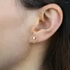 Studörhängen Minimal delikat Dainty Multi Piercing Girl Women 925 Sterling Silver Tassel Chain Screw Ball Back Earring