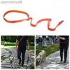 Dog Collars Leashes Diving cloth Padded Dog Leash Double Head two dog Leashes P chain Collar Adjustable Long Short rope Dog running Training Leads HKD230822