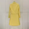 Robes de travail de qualité supérieure, ensembles Blazer, jupe, costumes pour femmes, col cranté, manches longues plissées, taille XXL, automne hiver 2023