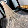 Bridal Veils Gold Spray Blosującą długą zasłonę ślubną 2023 Voile Mariage z grzebieniami jedna warstwowa szampana Akcesoria Velos de novia