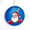 Sublimation Blanks Pendentif en céramique Fournitures de fête de fête Décorations de Noël 3 pouces Impression par transfert de chaleur Ornement en céramique AU23