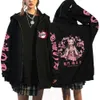 Bluzy bluzy damskie Anime Demon Slayer Hoodies Kamado Nezuko Print Zip Up Kurtka Hip Hop Streetwear Bluza Kobiety HARAJUKU Casual Coats Y2K Tops 230823