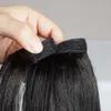 Perucas sintéticas gemlong 12 "28" rabo de cavalo reto fez um envoltório mágico em torno do clipe em ponytail Remy Brasil Human Hair X0823